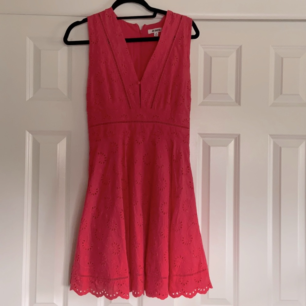 Eye-lit fit and flare dress